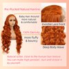 MISS FANCY 32 Inch Ginger Lace Front Wigs For Black Women 13X6 HD Frontal Lace Pre Plucked Glueless Wigs with Baby Hair Body Wave Synthetic Heat Resistant Fiber Wig Daily Wear and Go