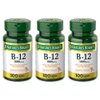 Nature's Bounty Natural Vitamin B12, 1000mcg Tablets, 100 Count, Pack of 3