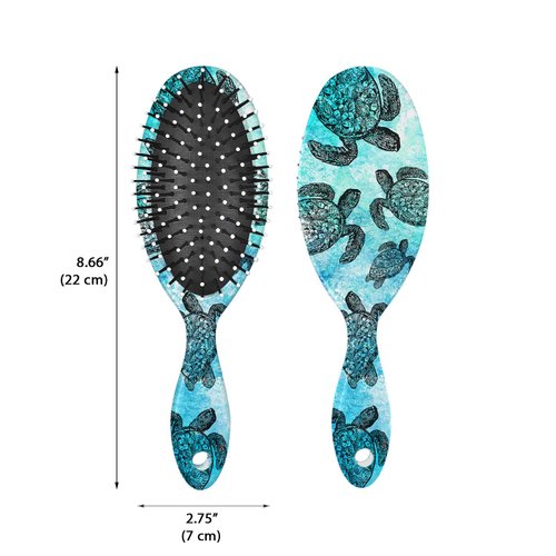 WIRESTER Detangle Hair Brush For All Hair Types, Comb Hair Brush for Girls Women Suitable for Wet and Dry Hair - Ocean Sea Turtle