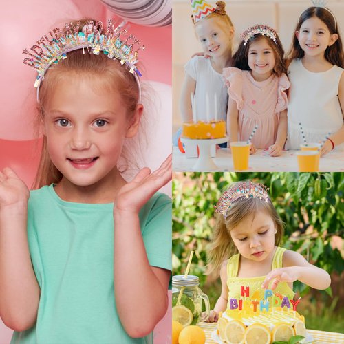 Canitor Birthday Princess Birthday Headband for Women Girls Birthday Crown Birthday Headband Birthday Girl Headband Birthday Tiara Happy Birthday Party Decorations Birthday Gifts