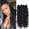 6 PCS/Lot Goddess Locs Crochet Hair 20 Inch Wavy Curly Faux Locs Crochet Hair Braiding Hair With Curly End Soft Locs Crochet Goddess Locs Synthetic Braids Crochet Locs Braiding Hair (20" 6 Packs, 1B)