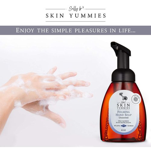 Sally B's Unscented Luxury Hand Soap Foaming – Moisturizing Hand Soap for Sensitive Skin/Hypoallergenic Hand Soap Organic/EWG Verified Product/ 8.5 OZ(Unscented)