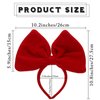 Olbye Red Bow Headbands Christmas Headband with Bows Xmas Headpiece Big Fleece Bowknot Hair Hoop Party Decorations Cosplay Headdress Christmas Costume Hair Accessories for Women Girls (A-Red)