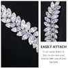 Beaupretty Rhinestone Hair Clips Crystal Leaf Hair Clip Diamond Hair Barrettes Hair Bang Clamp Decorative Alligator Hair Pins For Women Weddings Bridal Hair Accessories Silver
