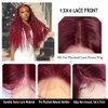 Burgundy Red 13x4 Lace Front Wigs with Natural Deep Wave, Transparent Lace and Baby Hair, Pre-Plucked Human Hair Curly Wig for Black Women 26 Inch