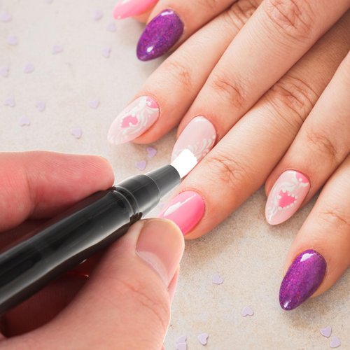 FRCOLOR Empty Nail Oil Pen with Brush Tip 10pcs 3ml Refillable Plastic Cosmetic Lip Gloss Container Twist Pens for Lip Gloss Nail Polish (Black)