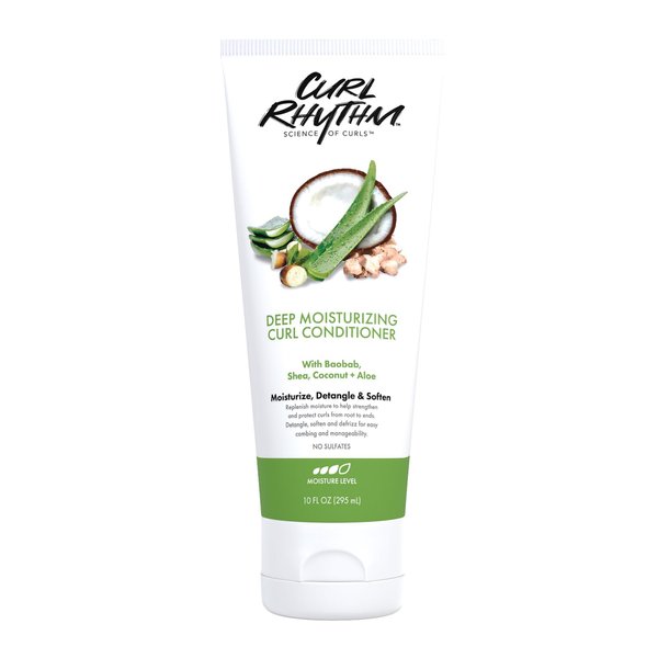Curl Rhythm Deep Moisturizing Curl Conditioner - Curly Hair Conditioner with Shea Butter, Coconut, and Aloe - Strengthens and Protects Curls - 10 oz