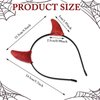 Glitter Devil Horns Headband Red Halloween Devil Ears Headband Tiefling Horns Cosplay Costume Accessories for Women Men,Fancy Dress Cosplay and Demon Devil Themed Parties Hairband (Red)