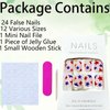 24Pcs 4th of July Press on Nails Short Square Fake Nails with American Flag Patriotic Five-Pointed Star Design Glue on Nails Red White Blue Cute Acrylic Nails Independence Day False Nails for Women