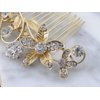Alilang Golden Tone Flower Leaf Crystal Rhinestone Elegant Bridal Hair Comb