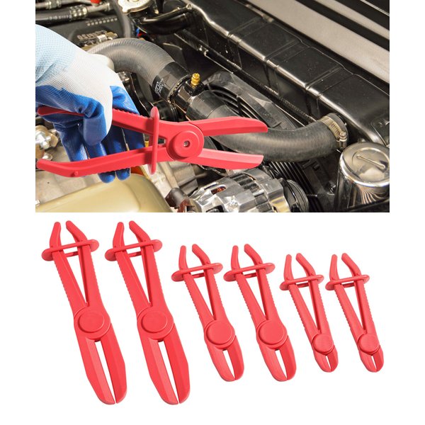 RACOONA 6PCS Hose Clamp Pliers,Car Accessories Line Clamps Hose Clamp Tool,3 Size Plastic Line Clamp Pliers Set,Hose Pinch Off Pliers for Flexible Hoses,Automotive,Gas,Radiator,Brake,Coolant