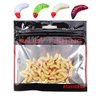 OriGlam 50pcs Soft Plastic Worms Lures, Bass Fishing Lure Baits, Bass Fishing Worms, Worm Fishing Lure for Saltwater Freshwater (Beige)