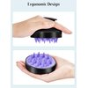 HEETA 2 Pack Hair Scalp Massager Shampoo Brush for Hair Growth, Hair Scalp Scrubber with Soft Silicone, Wet and Dry Hair Detangler(Black & Purple)