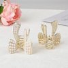 2Pcs Butterfly Pearl Hair Claw Clip Sweet Metal Bowknot Hair Claw Barrettes Small Fancy Non-Slip Bow Claw Clip Hair Accessories for Women Girls Thick Thin Short Curl Wedding Birthday Styling