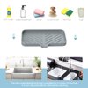 Kitchen Sink Soap Sponge Tray Self Draining Premium Silicone Soap Holder for Bathroom Caddy Organizer for Dish Soap Bottle,Soap Dispenser