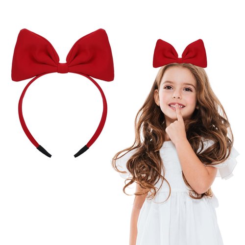 WLLHYF Bow Headbands Red Bowknot Hair Band Fashion Cute Hair Hoop Big Bowknot Headdress Perfect Hair Accessories for Women Girls Party Cosplay