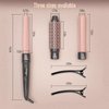 3-in-1 Round Brush Curling Iron Set,Ceramic Curling Wand (0.35"-1") 11/2 Inch Professional Heat Round Brush,30-Second Fast Heat-up, Detachable Dual Voltage Curling Iron - Hair Beauty Essentials