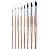 Transon 8pcs Round Watercolor Paint Brush Set Goat Hair for Watercolors,Acrylics,Inks,Gouache,Oil and Tempera