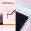 LLBA Easy Fan Eyelash Extensions | 0.03~0.07mm Thickness | C CC D Curl | 9mm-16mm Mixed & Single Length | Super Matte Black Volume Self Fanning Lash Extensions, Professional Supplies for Lash Techs