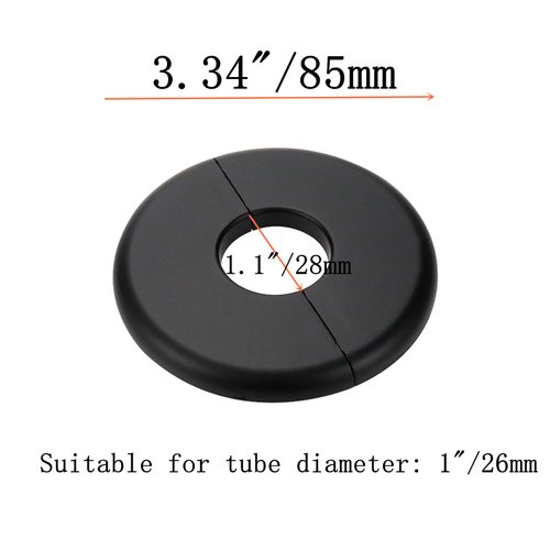 Tsnamay 2 Pcs Wall Split Flange, ABS Round Self-Adhesive Escutcheon Plate Buckles Design for 1"/26mm Diameter Pipe