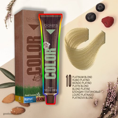 Natural Organic Hair Color Dye PERMANENT by Salerm Biokera (25 mins) (10: Platinum Blond)