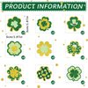 72 Pieces Glitter Shamrock Temporary Tattoos St. Patrick's Day Tattoos Lucky Clover Glitter Tattoo Stickers St. Patrick's Day Irish Sticker Parade Party Favors Decorations Accessories, 9 Styles