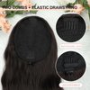 FREEMEIGE Ponytail Extension, 26 Inch Long Wavy Drawstring Ponytail for Women Dark Brown Pony Tail Hair Extension Synthetic Hairpiece for Daily Use