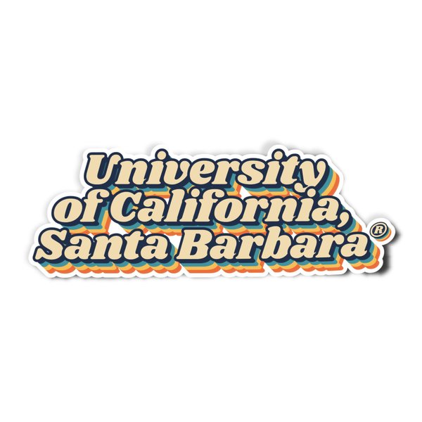 Desert Cactus University of California Santa Barbara Gauchos Vinyl Decal Laptop Water Bottle Car Scrapbook (70's Name Sticker)