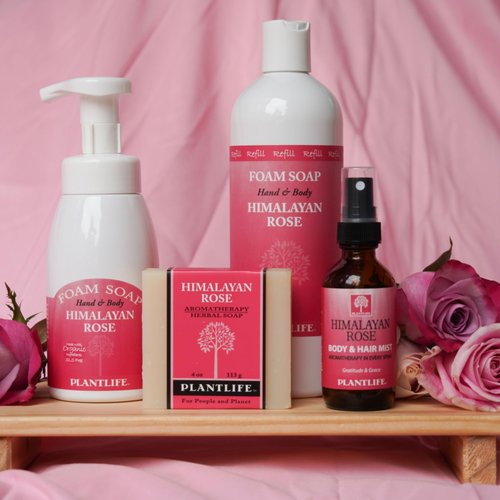 Plantlife Himalayan Rose Foam Soap - Plant-based Foam Soap for All Skin Types - Ideal for use as a Hand & Body wash, Shaving Cream, and Foaming Fun for Kids - Made in California 16 oz