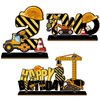 ZCPTZ Construction Birthday Party Supplies - 3 Pcs Wooden Table Centerpiece for Boys, Two Years Old Baby 2nd Birthday Party Decorations, Construction Theme Party
