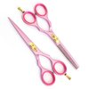 Kutting Edge - Hair Scissors Professional Hair Cutting Scissors Kit Thinning Shears Hairdressing Scissors Set, Pink Coated Barber Scissors 6.0” Set