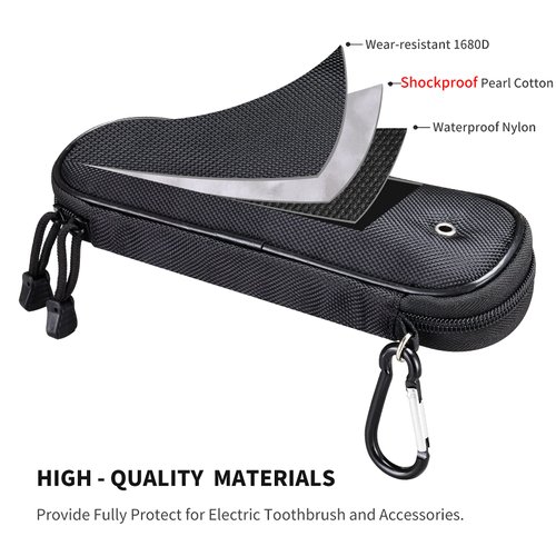 Mijibisu Toothbrush Travel Case Compatible with Philips Sonicare DailyClean 1100, ProtectiveClean 4100/5100/6100/6500, Sonicare ExpertClean 7500 and More.(CASE ONLY).Black