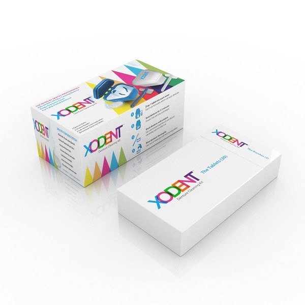 XODENT BASIC Denture Cleaning Kit | 2x Denture Cleansing Baths | 2x Strainer Baskets | 2x Soft-Bristle Brushes | 30x Denture Cleaning Tablets | Denture Cleaner