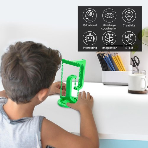 WINNER SPACE Tensegrity Sculpture Creative Building Sets, MOC Tensegrity Table Balancing Model, Physics Toy, Halloween Decor Christmas Easter Gifts for Boys Girls, Green (66 PCS