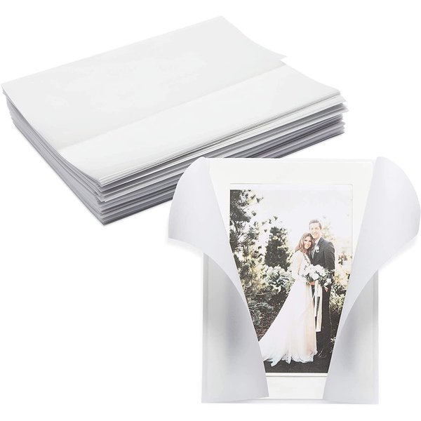 Bright Creations 100 Pack Vellum Jackets for 5x7 Invitations, Pre-Folded Bulk Transparent Paper Envelope Liners for Wedding Cards and Scrapbooking