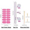 DANNEASY 16 Sheets Nail Polish Stickers Solid Color Full Nail Wraps Self Adhesive Nail Polish Strips for Women Acrylic Nail Art with 1pc Nail File, Cuticle Stick (Pink Red)