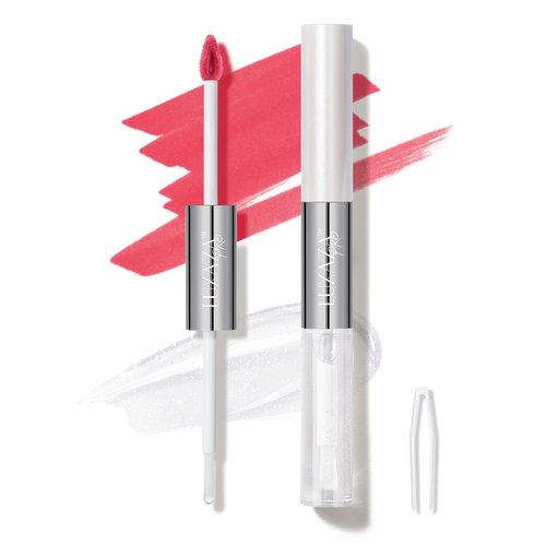LUXAZA PRO Lip Stain Peel Off + Lip Oil Dual End, Lip Liner Stain Long Lasting Waterproof Transfer Proof - L03 RUMBA RED