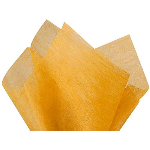 Pack Of 100, Goldenrod Non-Woven Fiber Tissue Sheets 20" x 26" Reusable & 100% Polyester