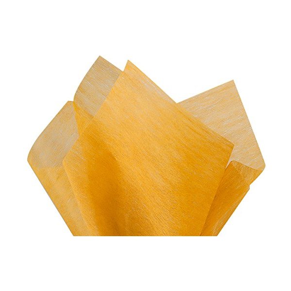 Pack Of 100, Goldenrod Non-Woven Fiber Tissue Sheets 20" x 26" Reusable & 100% Polyester