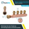 SharkBite 3/4 Inch x 1/2 Inch Outlet 4 Port Closed Multi-Port Tee, Push to Connect Brass Plumbing Fittings, PEX Pipe, Copper, PVC, 25555LF