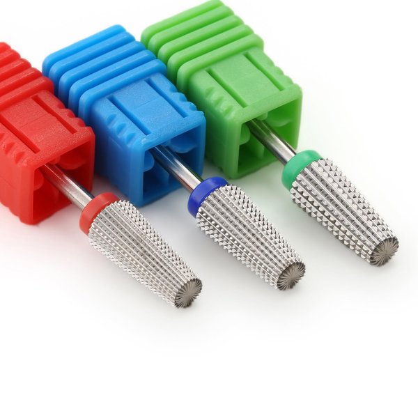 ERUIKA 3pcs 5 in 1 nail Drill bits,3/32" Shank Tungsten Carbide Drill Bits, Fast Removing Acrylic Nail Hard Gels Cuticle Professional Safety Nail Bits, Nail Drill Machine Accessory(Silver(C,M,F))