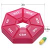 Weekly Pill Organizer, 2 Pack Portable Pill Box Medicine case 6 Colors (Seven Day) New Edition for Vitamin/Fish Oil/Pills/Supplements-Arthritis Friendly (Red)