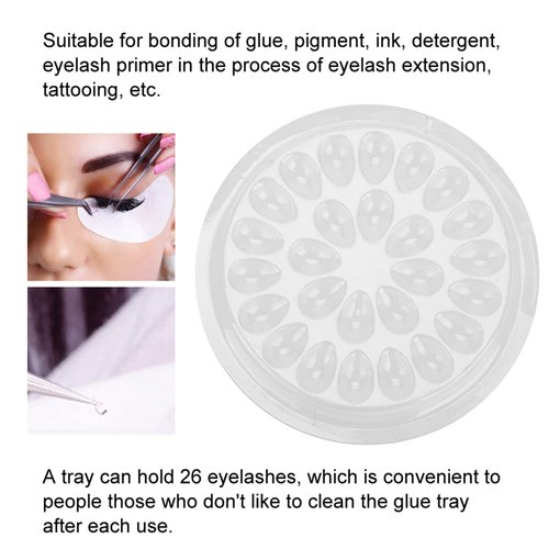 50pcs Eyelash Glue Pallet Disposable Eyelash Glue Holder Transparent Plastic Eye Lash Extension Glue Stand Pad 4.8cm