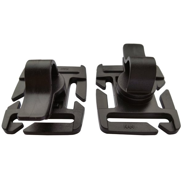 Seibertron 2Pcs X Tactical Hydration Water Bladder Drinking Tube Trap Strap Clip Holder Buckle Hose Webbing Clip Black