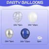 Navy Blue and Silver Balloons, Blue and Silver Balloons, Silver Confetti Balloons Navy Blue White Latex Balloons for Boys Birthday Baby Shower, Wedding Anniversary Party Supplies