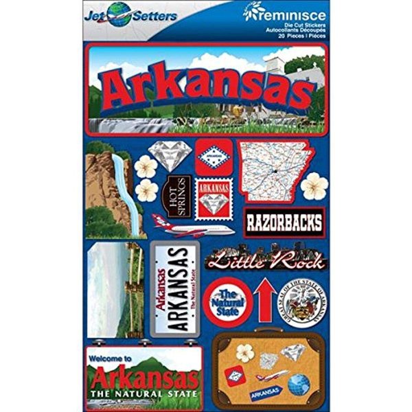 Reminisce Jet Setters 2 3-Dimensional Sticker, Arkansas