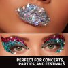 Teenitor Face Glitter Body Glitter Makeup Glitter Gel Hair Glitter, 12 Colors Body and Face Glitter Gel, Star Glitter for Face, Body, Hair, 10g/Color