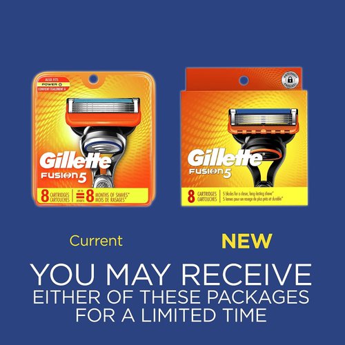 Gillette Fusion5 Razor Refills for Men, 8 Razor Blade Refills