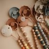 mushie 100% Silicone Baby Pacifier Clip BPA Free | Luna (Faux Wood)