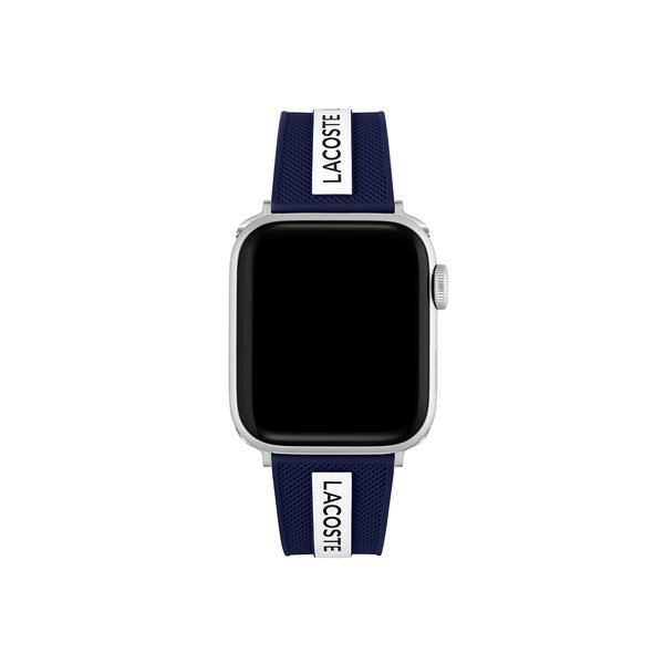 Lacoste Apple Watch Blue and White Silicone Strap